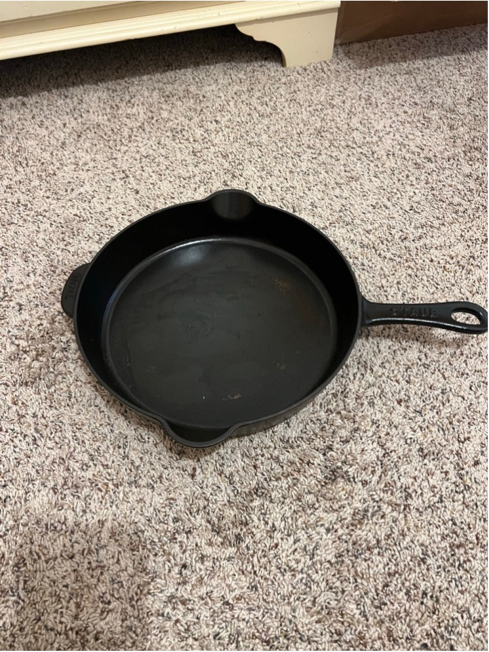 Staub Black Cast Iron Skillet 12in across